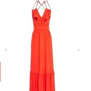 Vanessa Bruno Coral 100% Silk Maxi Dress